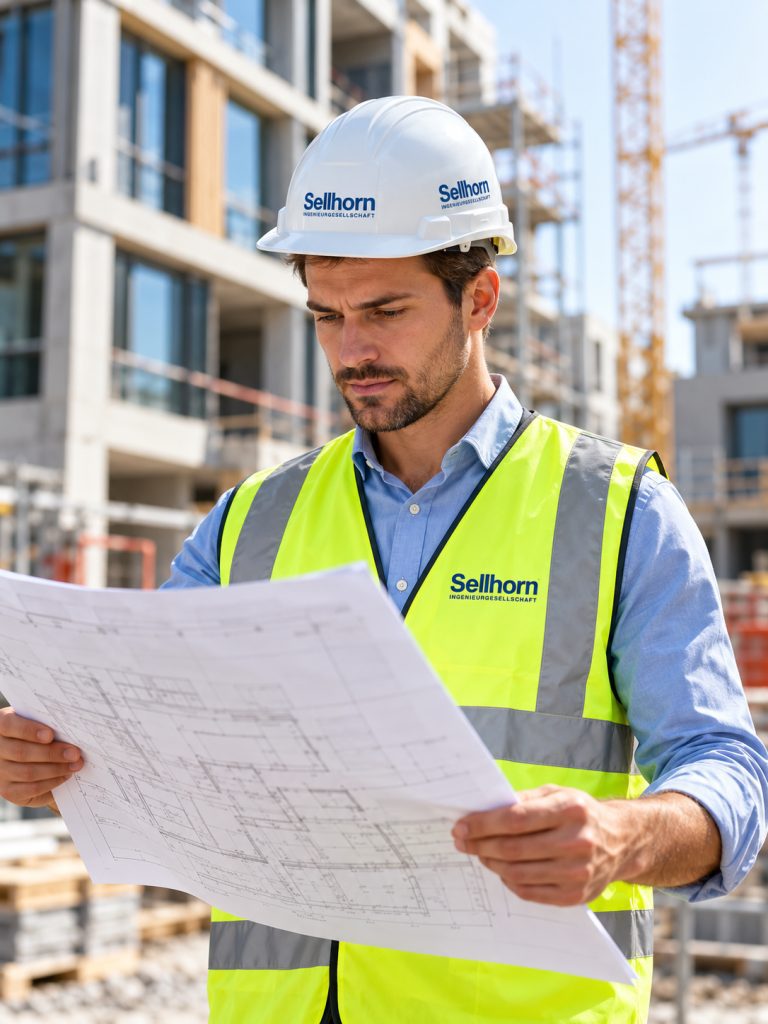 sellhorn bauingenieur hochbau bei der arbeit